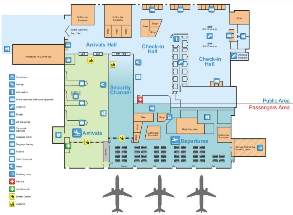 Tirana Aiport Terminal Map