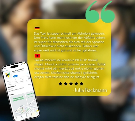 Vrapon ride-hailing app in Tirana