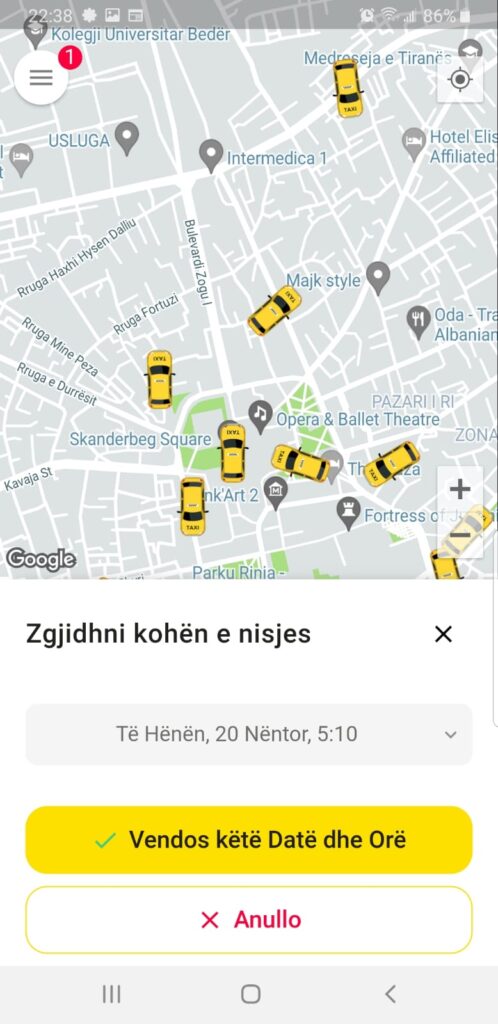 Rezervo Taksi me VrapOn Taxi App