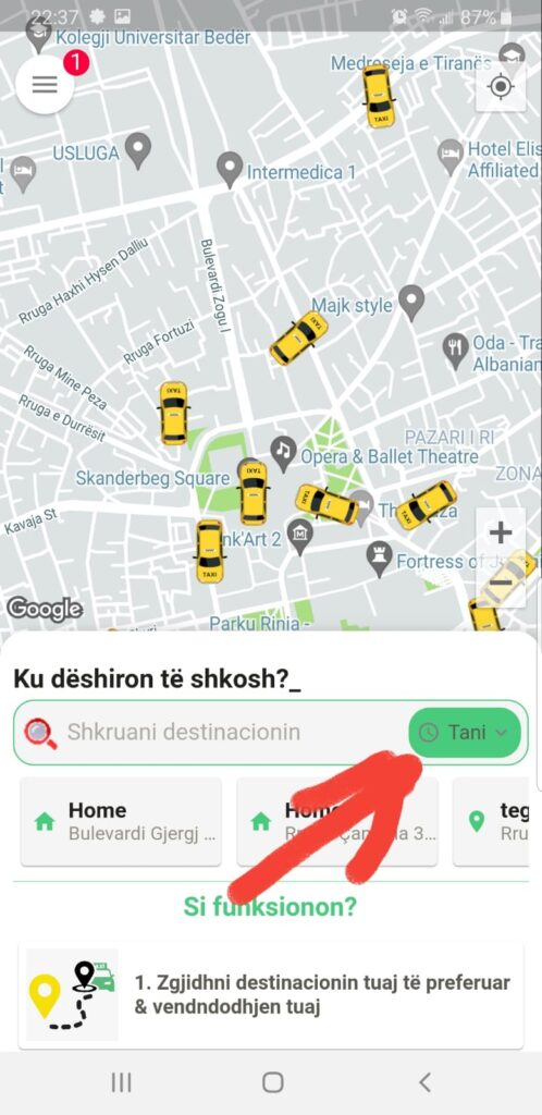 Rezervo Taksi me VrapOn Taxi App